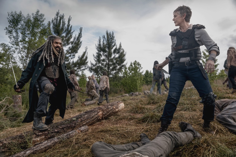 Khary Payton as Ezekiel, Melissa McBride as Carol Peletier - The Walking Dead _ Season 9, Episode 2 - Photo Credit: Jackson Lee Davis/AMC