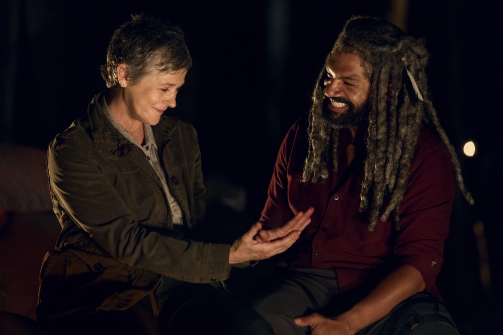 Melissa McBride as Carol Peletier, Khary Payton as Ezekiel - The Walking Dead _ Season 9, Episode 2 - Photo Credit: Jackson Lee Davis/AMC