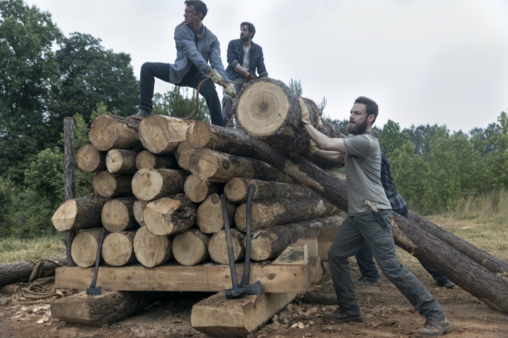 Rhys Coiro as Jed, Ross Marquand as Aaron - The Walking Dead _ Season 9, Episode 2 - Photo Credit: Jackson Lee Davis/AMC