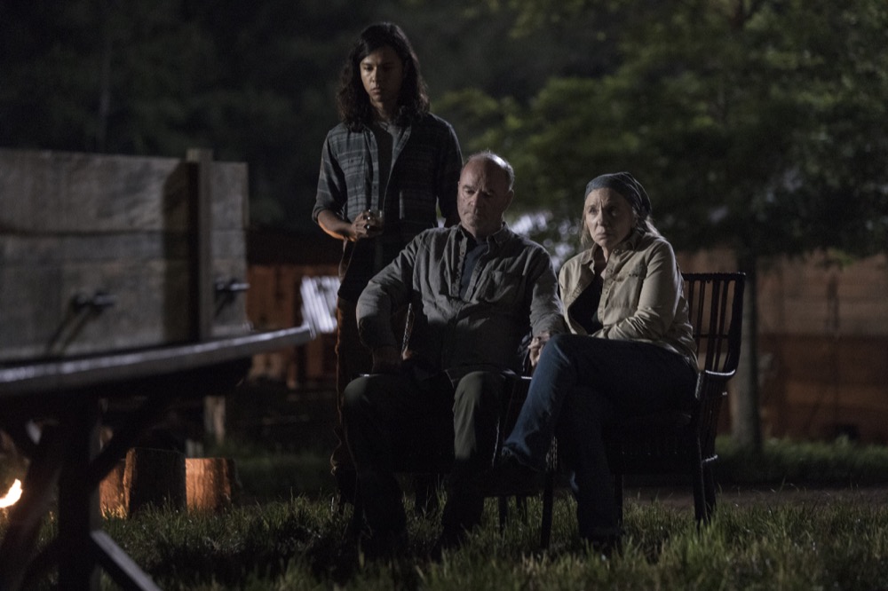 Gustavo Gómez as Marco, John Finn as Earl,  Brett Butler as Tammy - The Walking Dead _ Season 9, Episode 1 - Photo Credit: Jackson Lee Davis/AMC