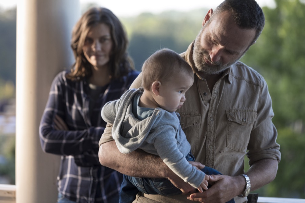 Andrew Lincoln as Rick Grimes, Lauren Cohan as Maggie Rhee - The Walking Dead _ Season 9, Episode 1 - Photo Credit: Jackson Lee Davis/AMC