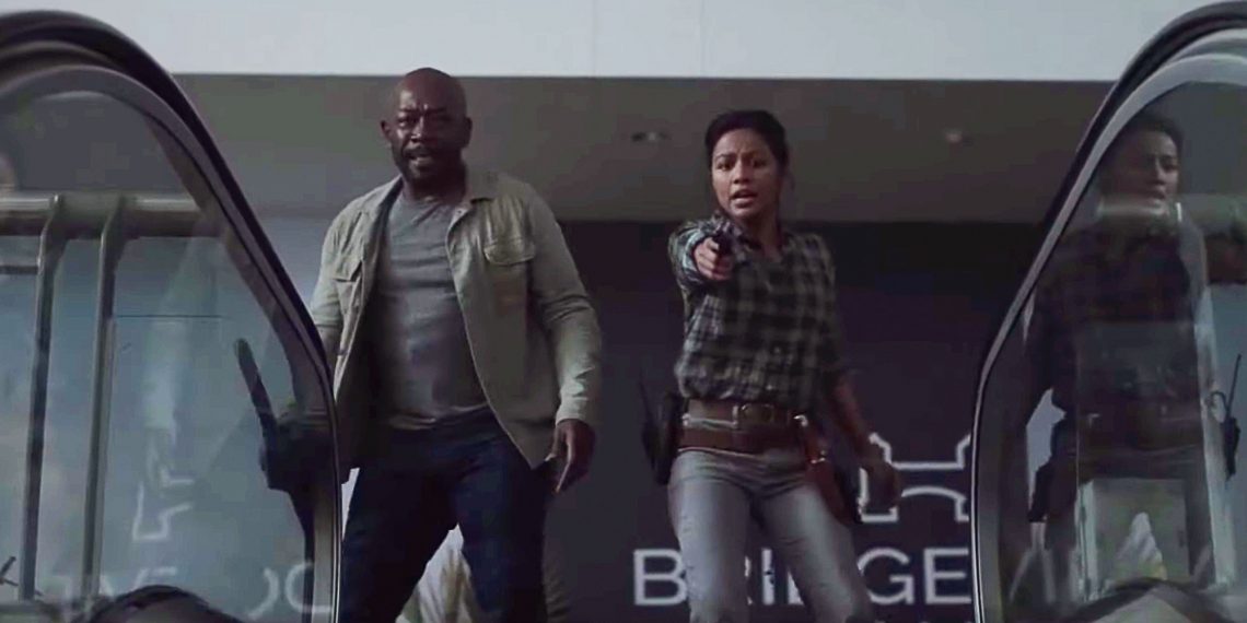 Morgan and Grace Kill Walkers On An Escalator In Fear the Walking Dead