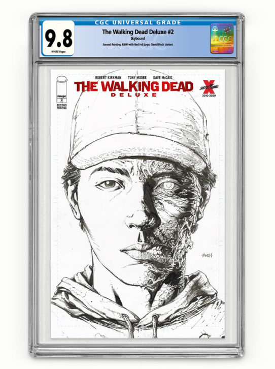 The Walking Dead Deluxe #2 Second Printing B&W with Red Foil Logo