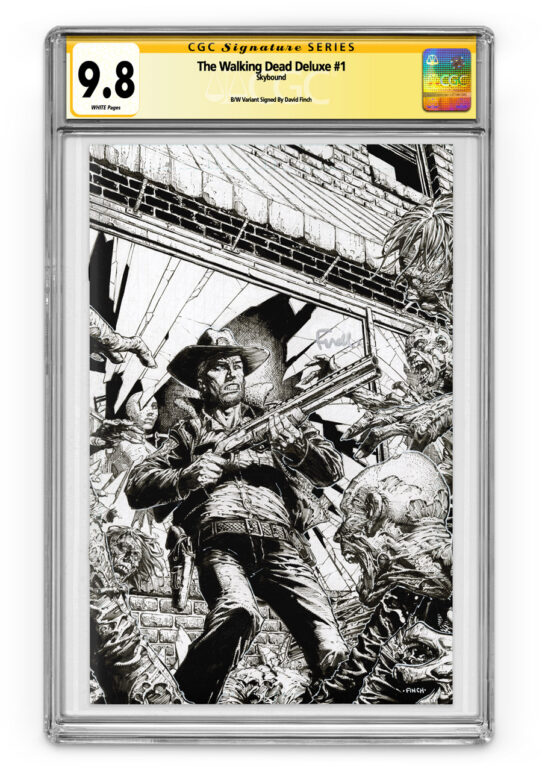 The Walking Dead Deluxe #1 B/W Signed By David Finch – CGC Signature Series (CGC 9.8)